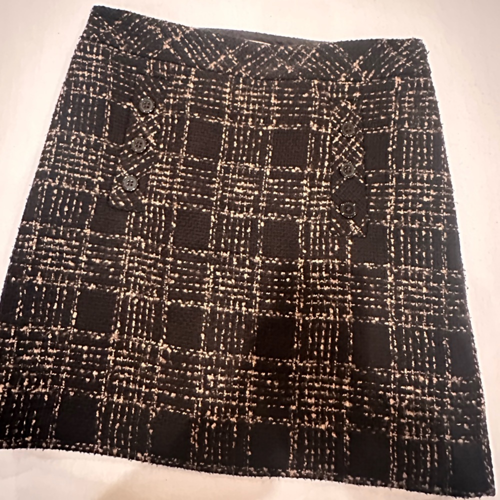 LOFT Black Quilted Skirt